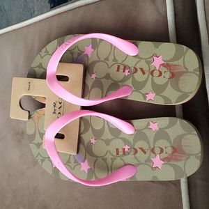 Coach Pink and Brown Sandals